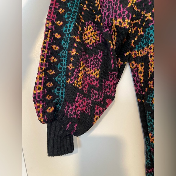 Farm Rio Yawanawa Stripes Midi Sweater Dress Multicolor Tribal Print Size Small - Picture 11 of 16